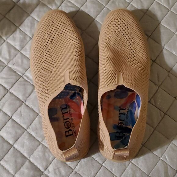 BØRN Hand Crafted Footwear Beige Knit Slip-on Men’s Shoe Size 8m - Picture 1 of 5